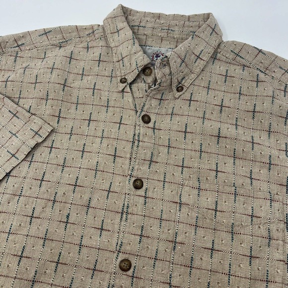 Vintage The Territory Ahead Multicolor Textured Short Sleeve‎ Shirt Casual Large - Picture 1 of 7